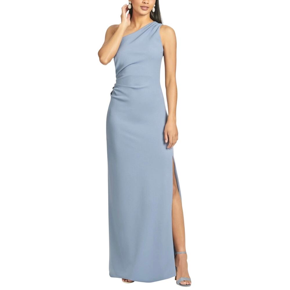 Sachin + Babi One-Shoulder Dusty Blue Gown